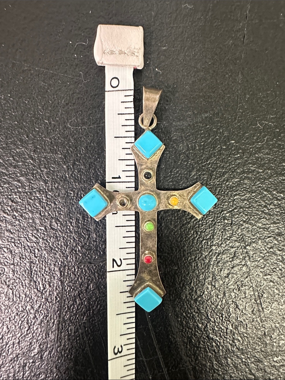 Sterling Silver Multi-Stone Cross Pendant - Women Jewelry